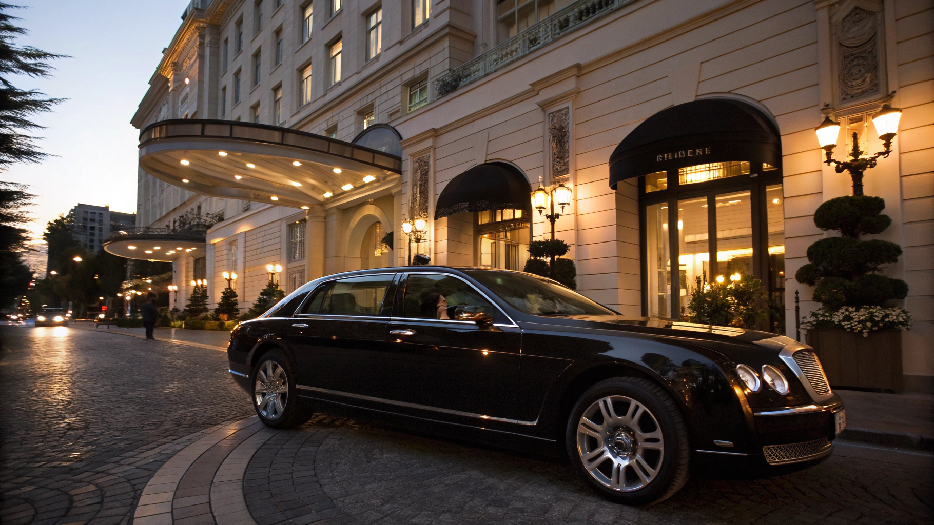 Fleet of luxury black cars lined up for a high-profile corporate event in San Francisco