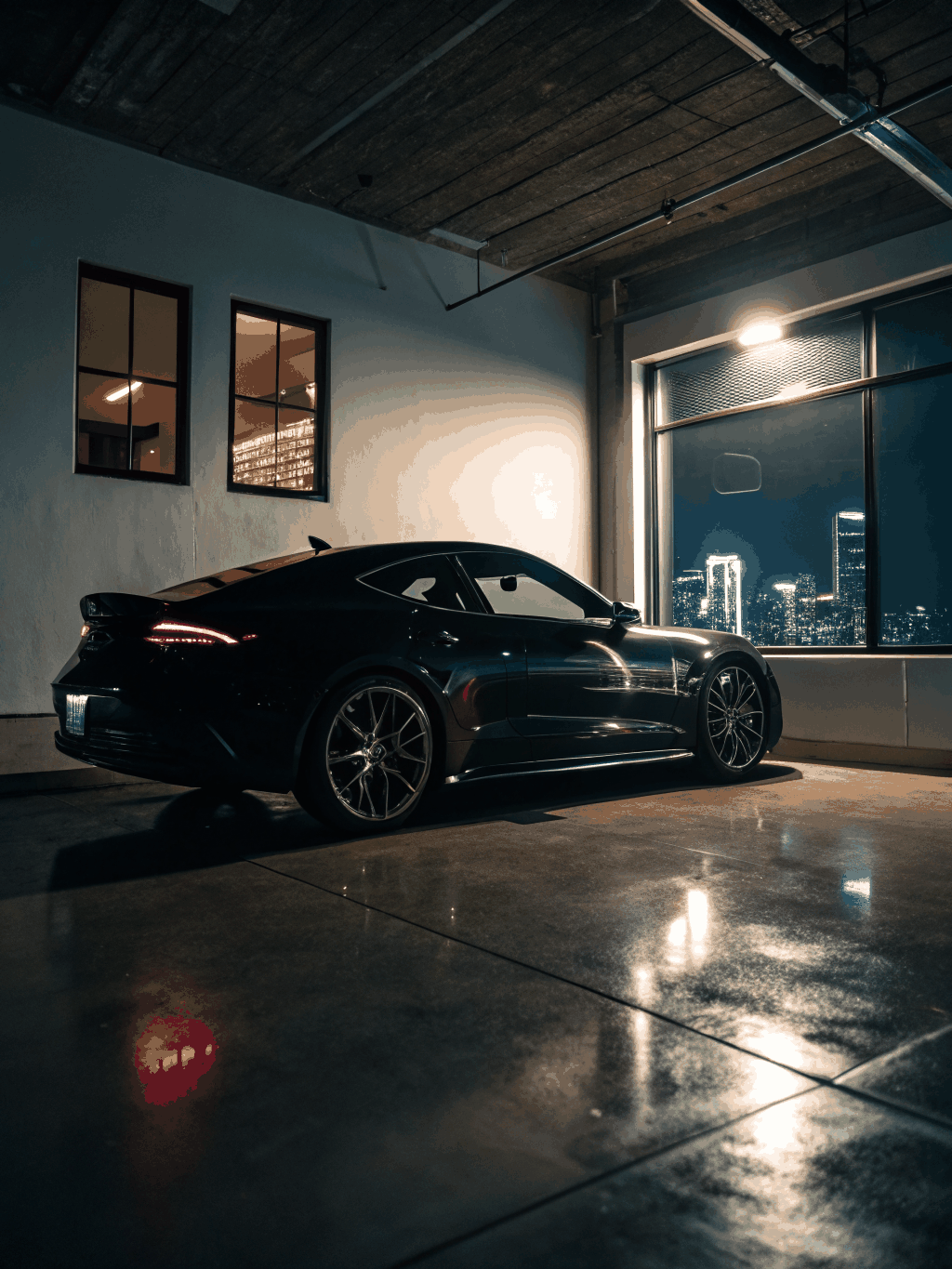 Close up detail of a high-end luxury vehicle's polished exterior